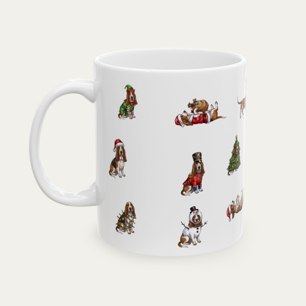 Basset Hound Christmas Mug