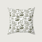 Sloughi Sage Green French Toile Pillow