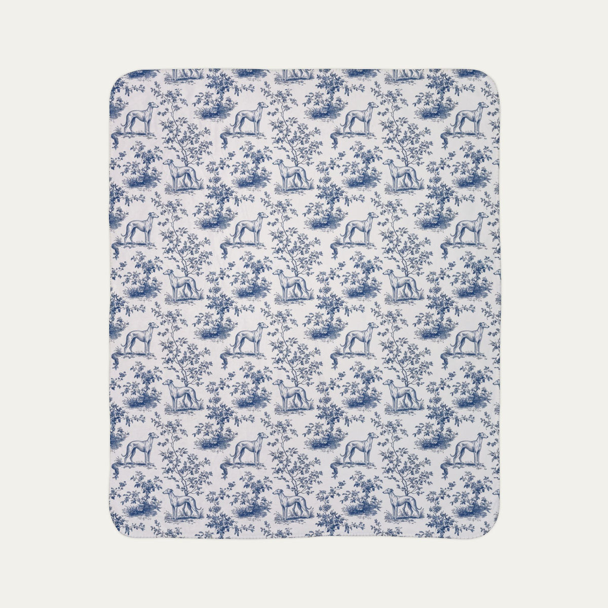 GreyHound Toile De Jouy Fleece Blanket