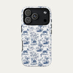 Bull Terrier Blue Toile Phone case