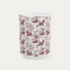 Scottish Terrier Burgundy Toile Mug