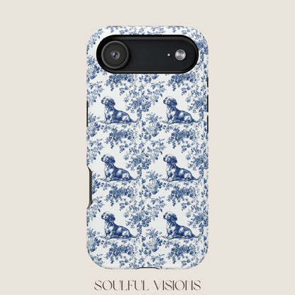 Dachshund Toile De Jouy Magnetic Phone Case