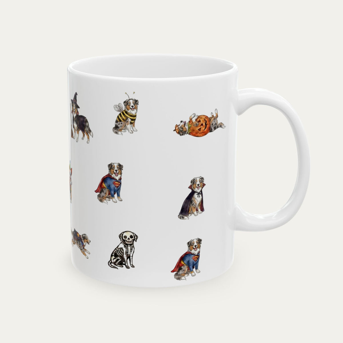 Australian shepherd Blue Merle Halloween mug