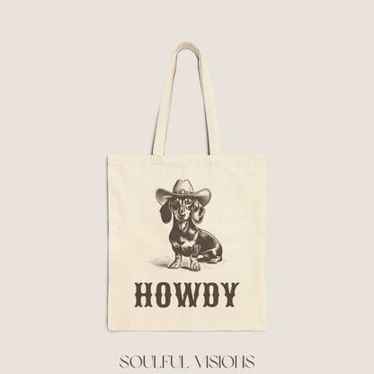 Howdy Dachshund Tote Bag