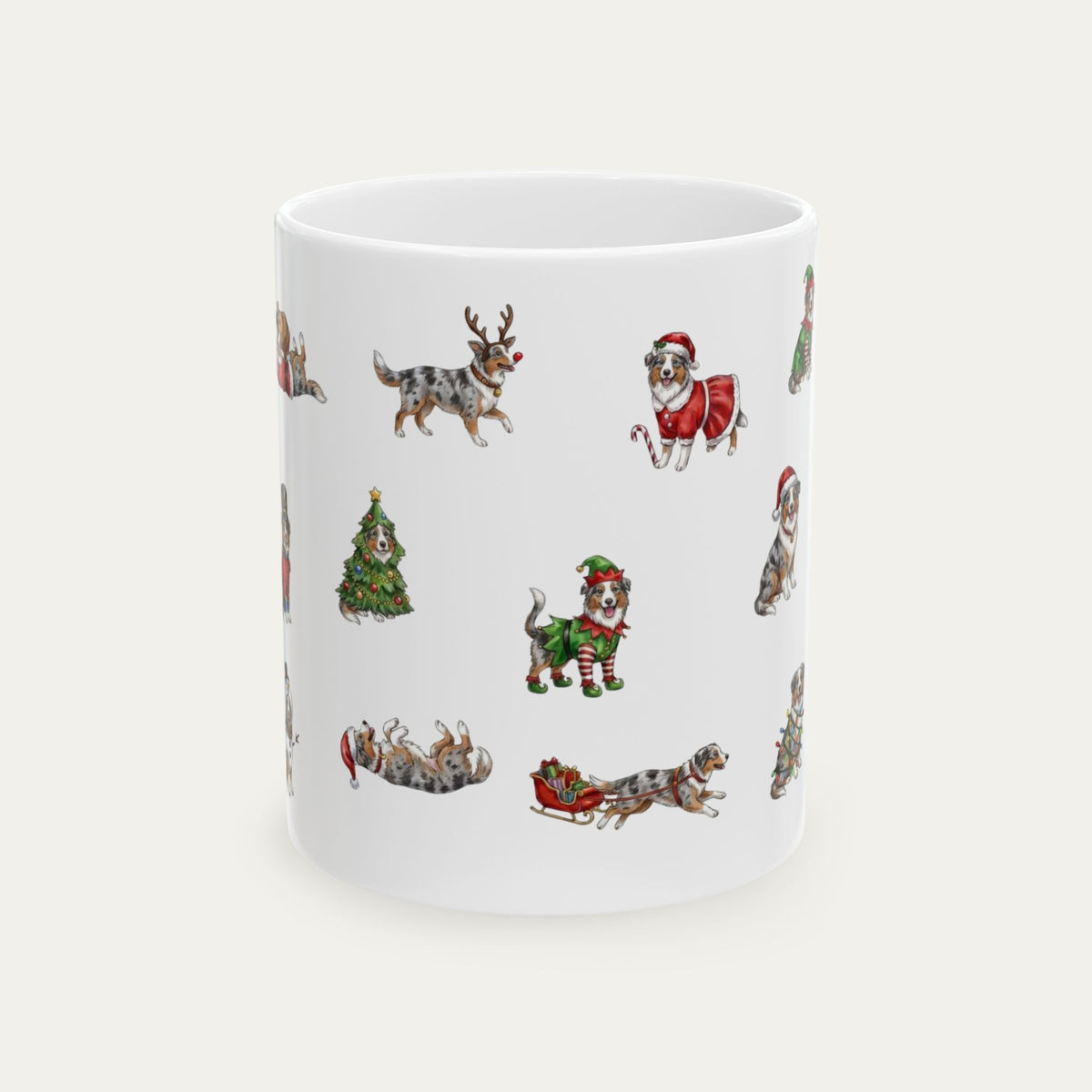 Australian Shepherd Merle Christmas Mug