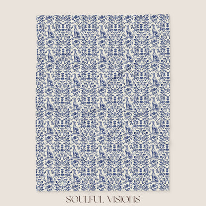 GreyHound French Toile De Jouy Blanket