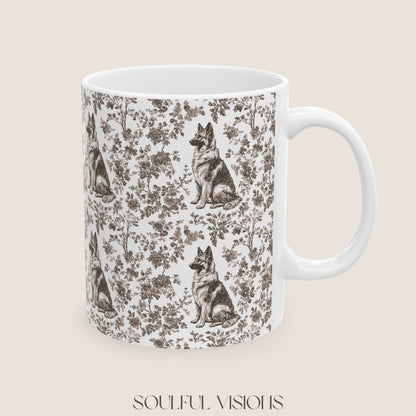 German Shepherd Toile De Jouy Mug