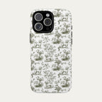 Bichon Frise Sage Green Toile phone Case