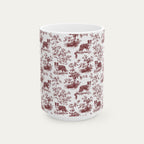 Border Collie Burgundy Toile Mug