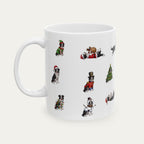 Border Collie Black and White Christmas Mug