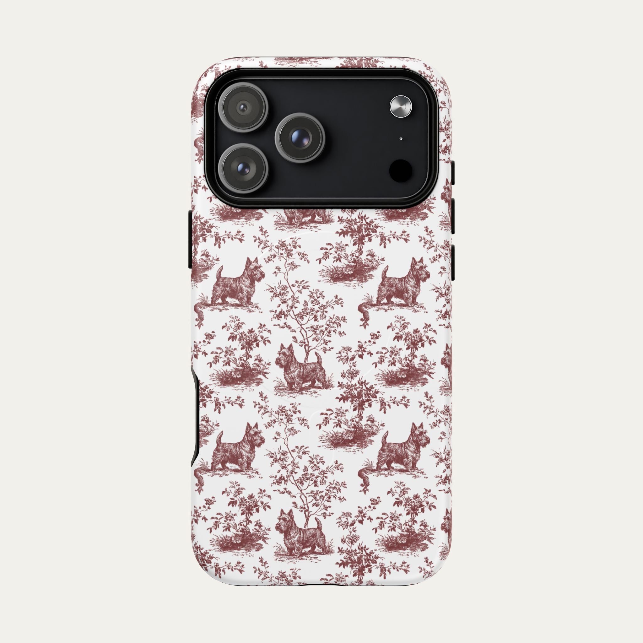Scottish Terrier Burgundy Toile phone Case