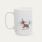 Custom Australian Shepherd Blue Merle Christmas Santa Hat Mug