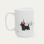 Custom Scottish Terrier Black Christmas Santa Hat Mug
