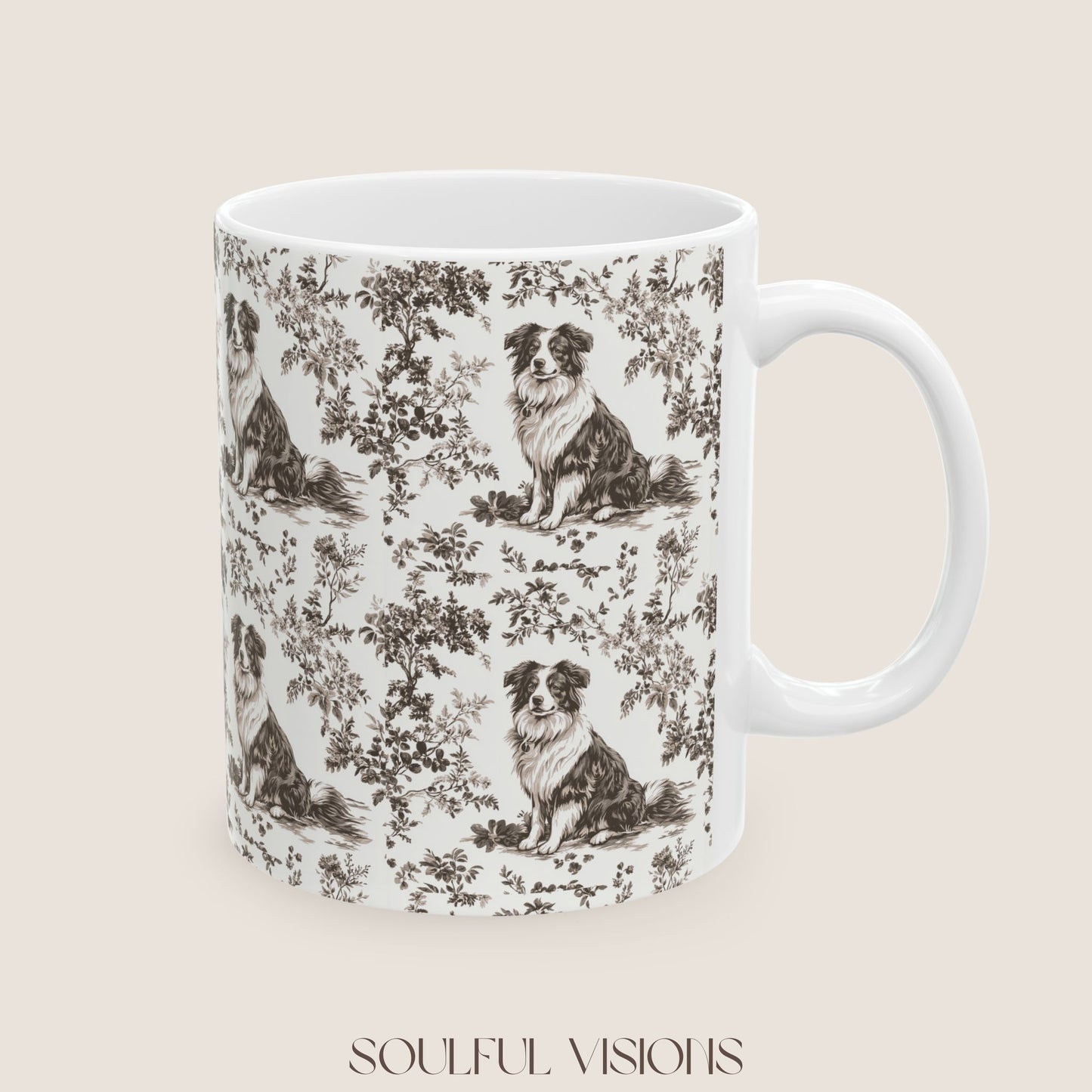 Australian Shepherd Toile de Jouy Mug