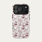 Greyhound Burgundy Toile phone Case