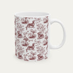 Dachshund Shorthaired Burgundy Toile Mug