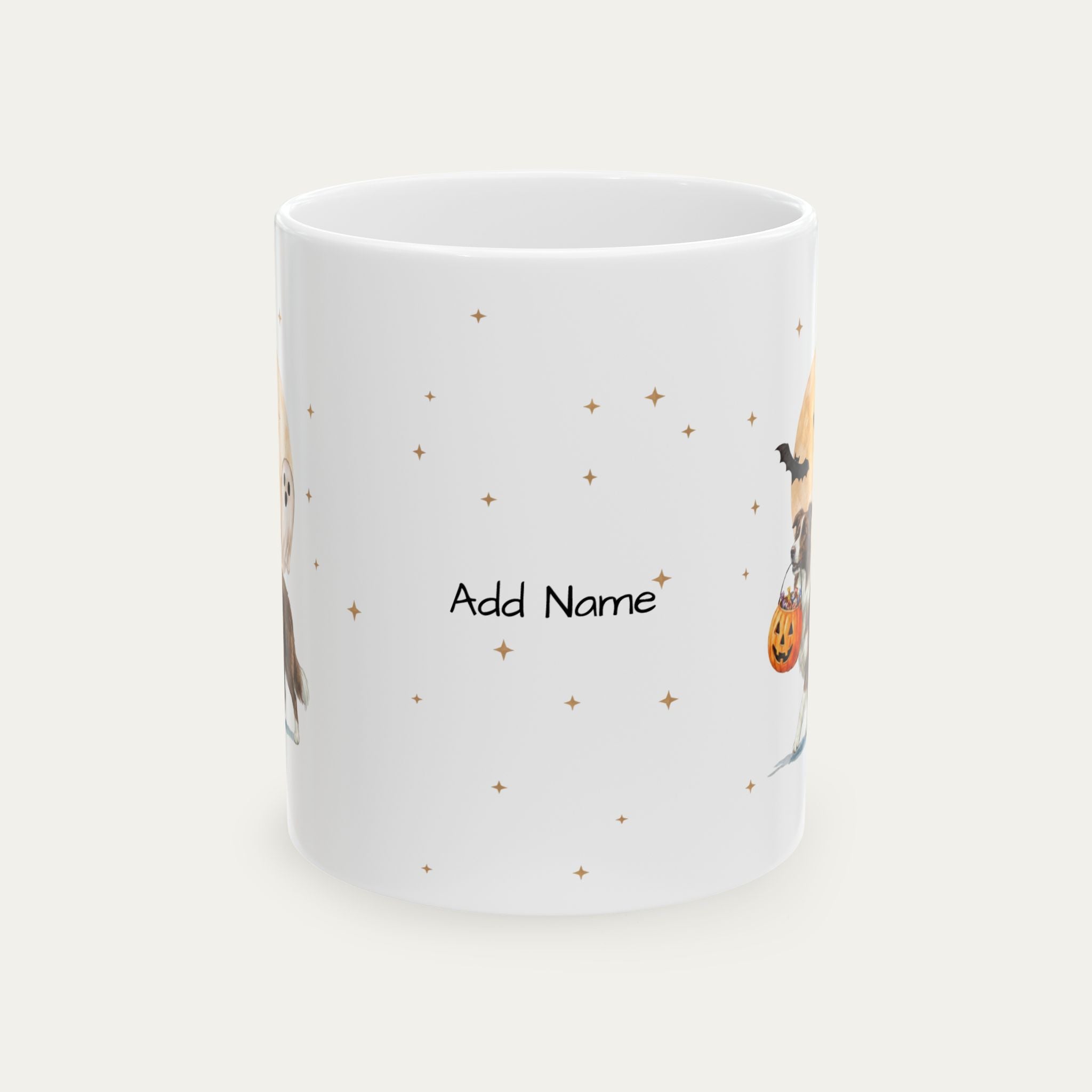Custom Border Collie Brown and Tan Halloween mug