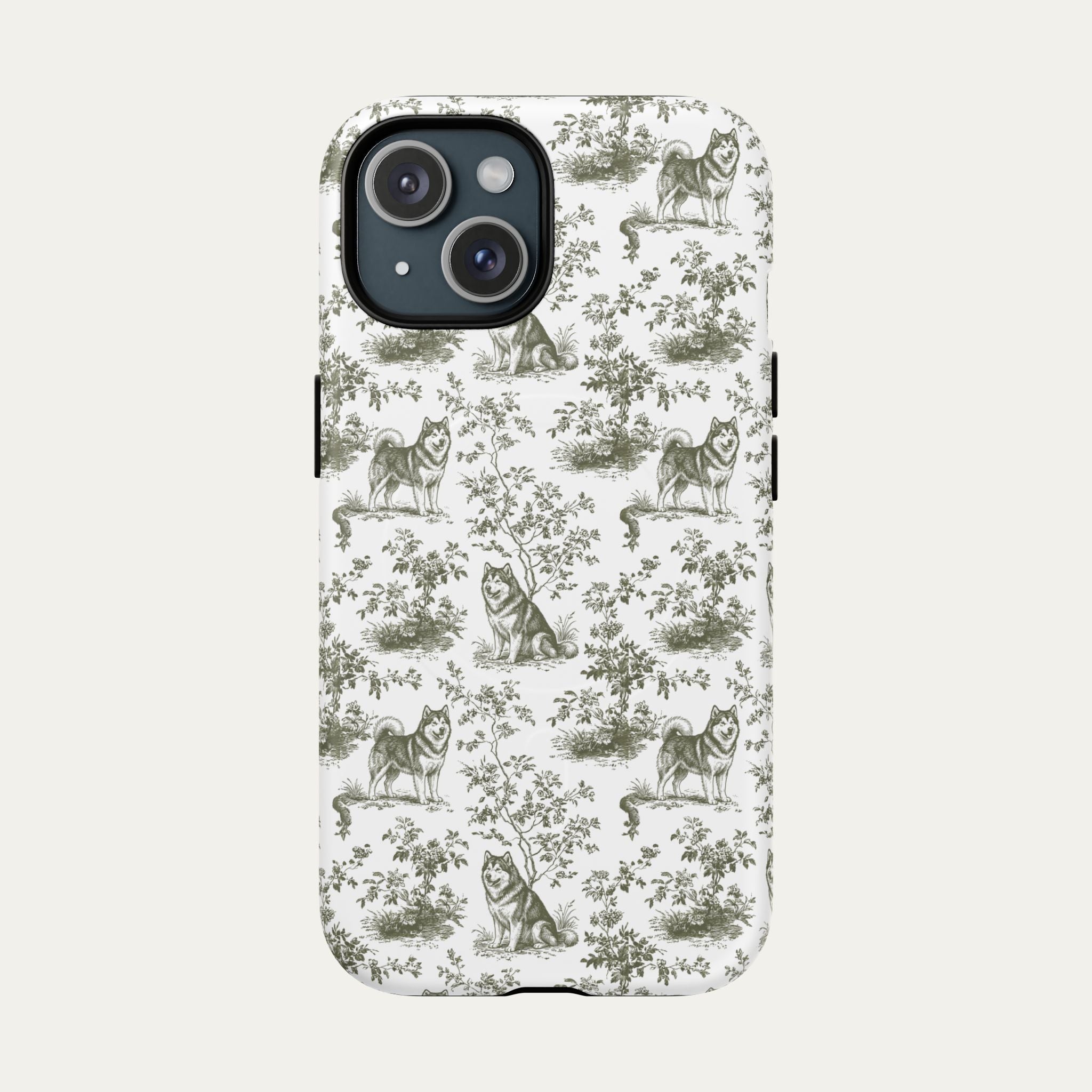 Alaskan Malamute Sage Green Toile phone Case