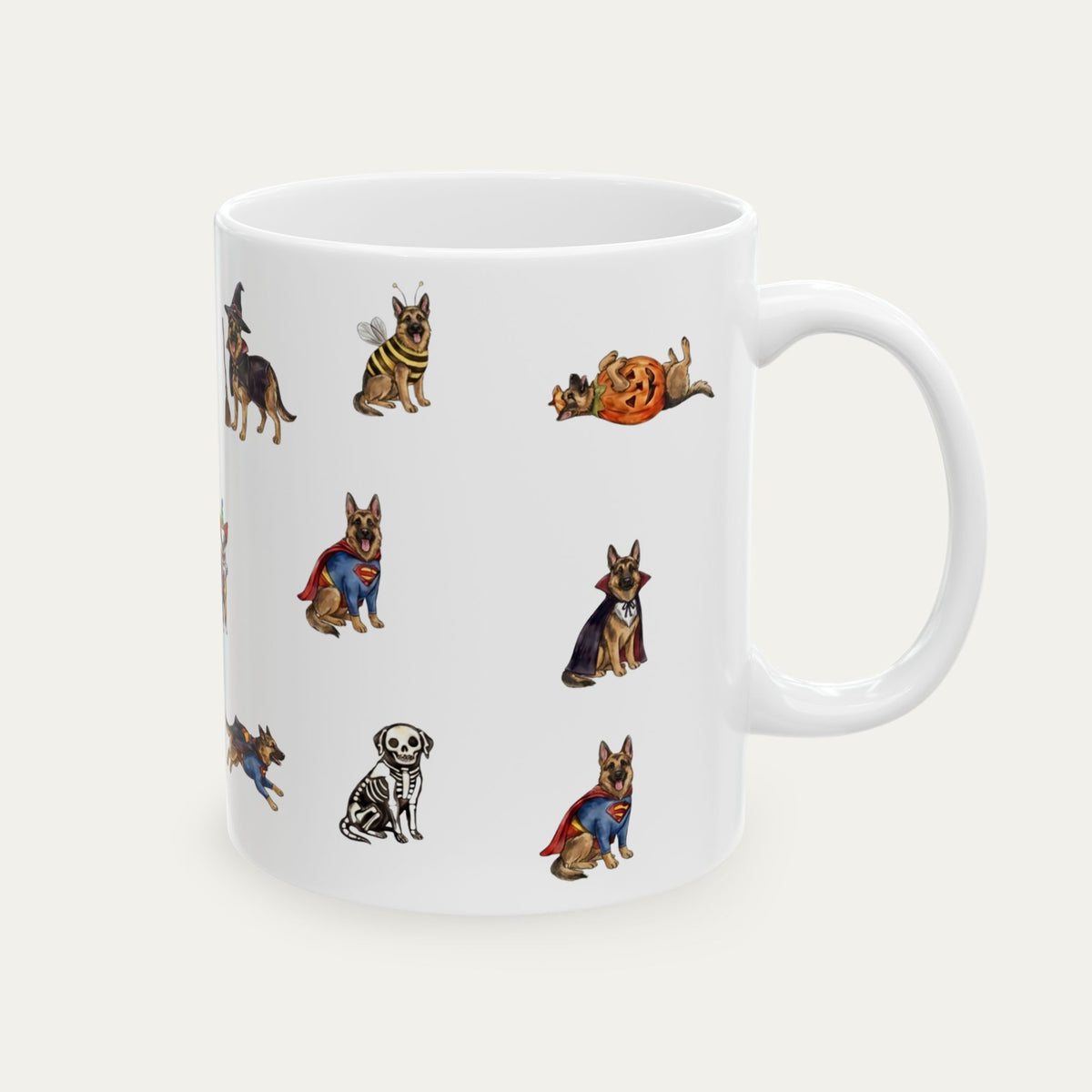 German Shepherd Halloween mug