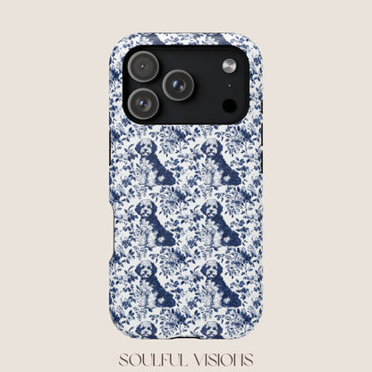 Bernedoodle Toile De Jouy Magnetic Phone Case