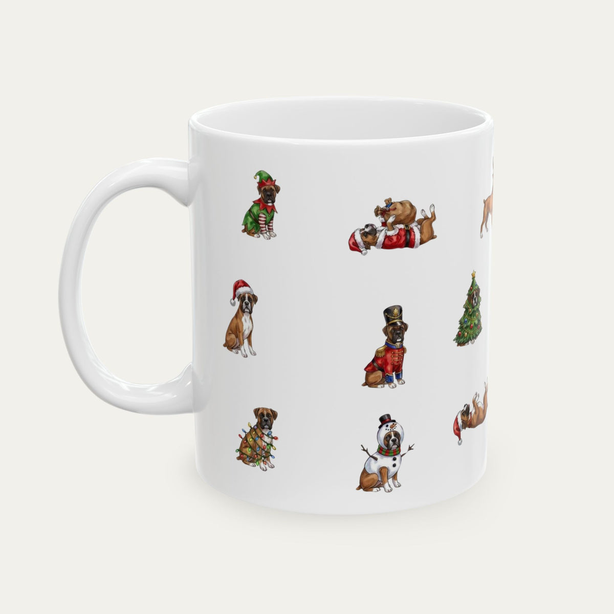 Boxer Fawn Christmas Mug