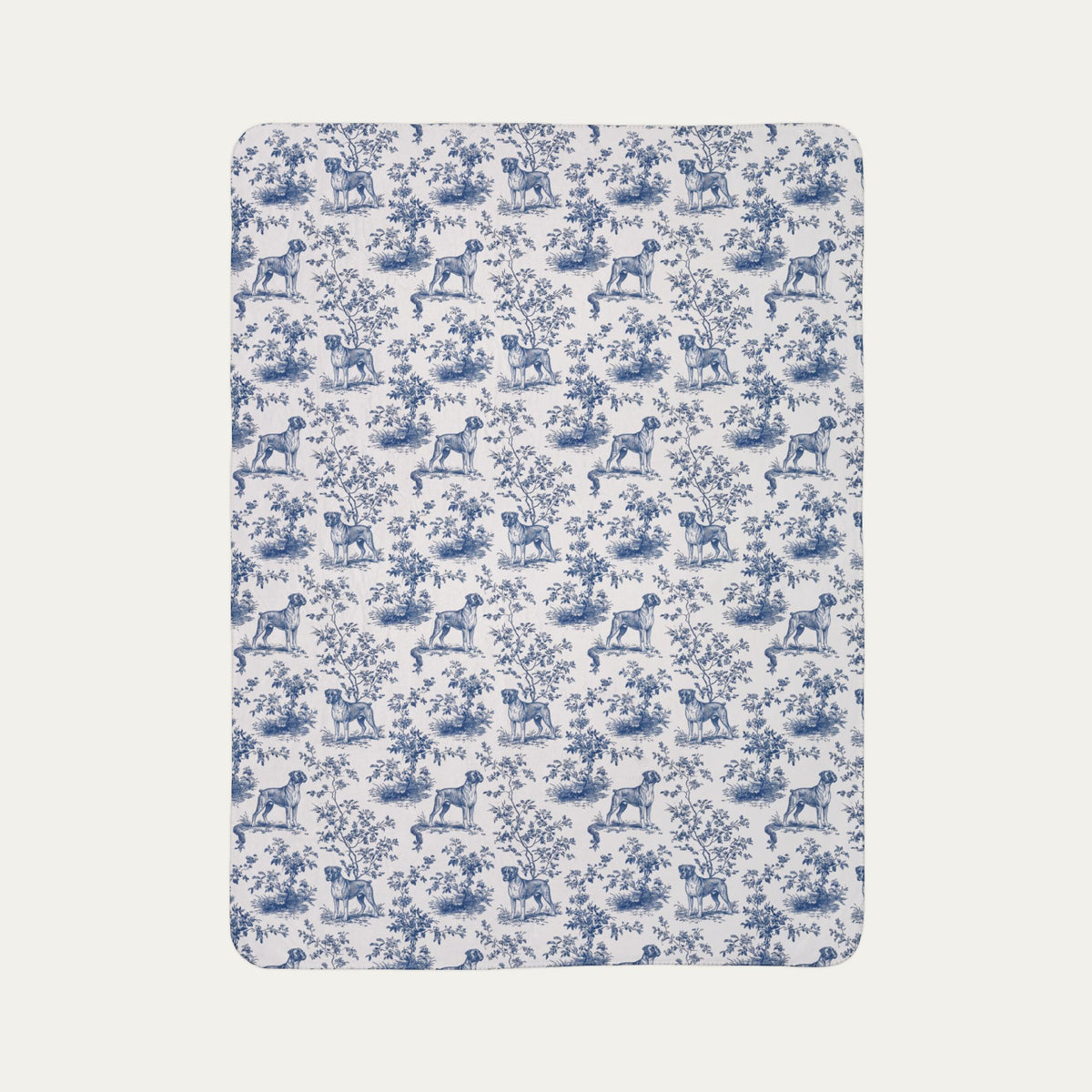 Boxer Toile De Jouy Fleece Blanket