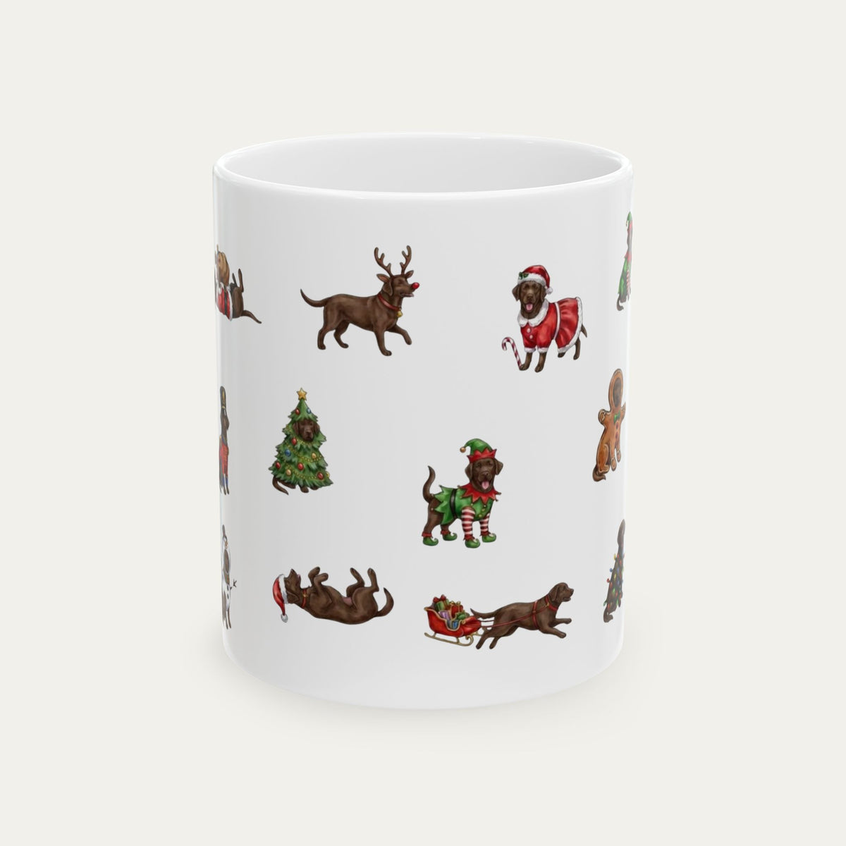 Labrador Chocolate Christmas Mug