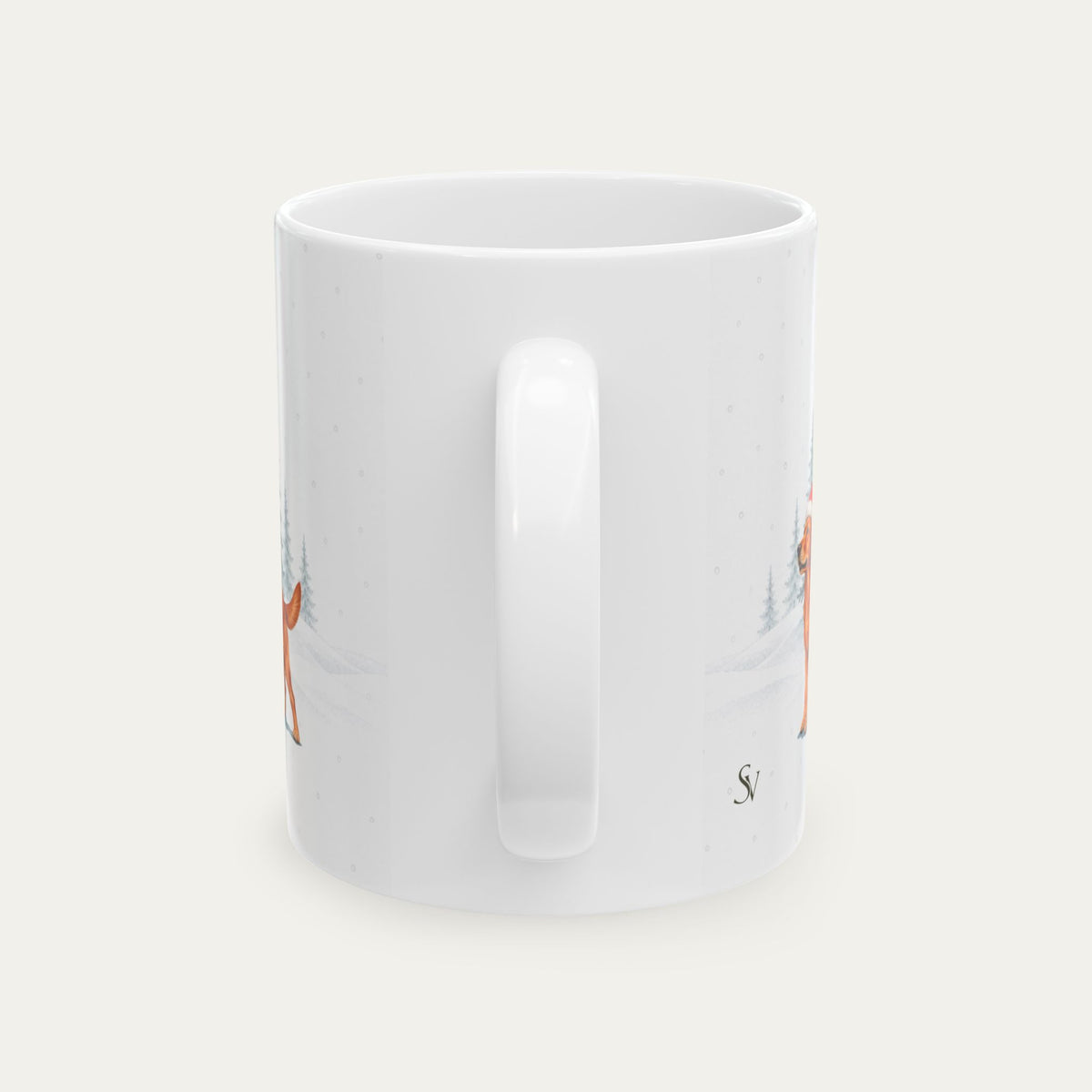 Custom Labrador Retriever Fox Red  Christmas Santa Hat Mug