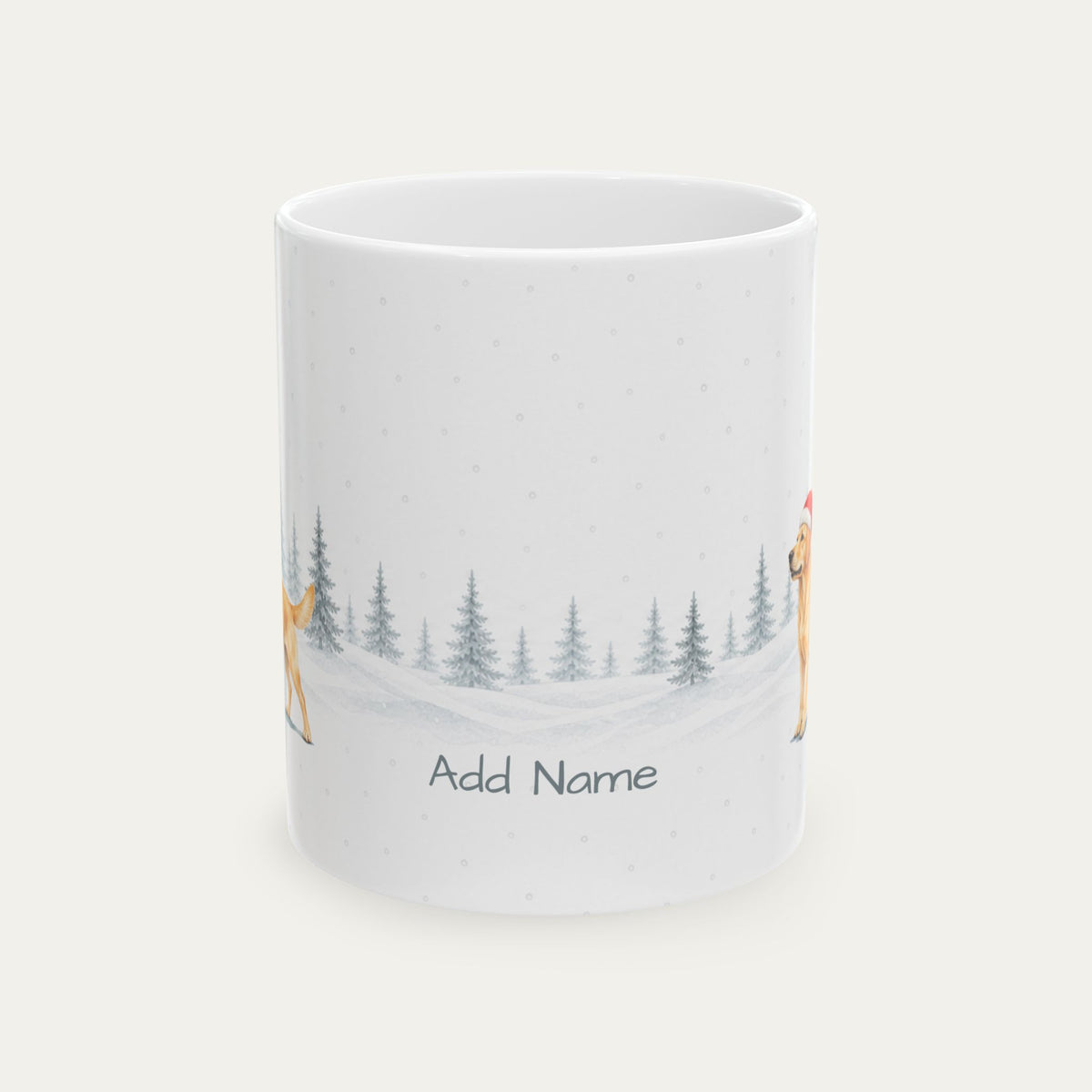 Custom Labrador Retriever Yellow Christmas Santa Hat Mug