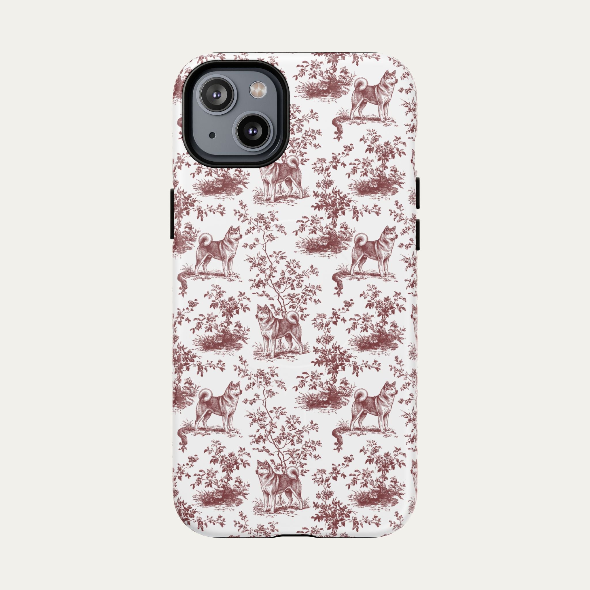 Akita Burgundy Toile phone Case