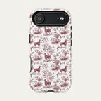 Doberman Burgundy Toile phone Case