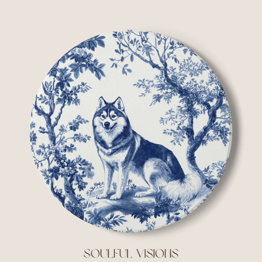 Husky Ceramic Coaster French Toile