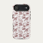 Scottish Fold Cat Burgundy Toile phone Case