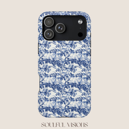 Pekingese Toile De Jouy Magnetic Phone Case