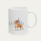 Custom Ptibull Fawn and White Christmas Santa Hat Mug