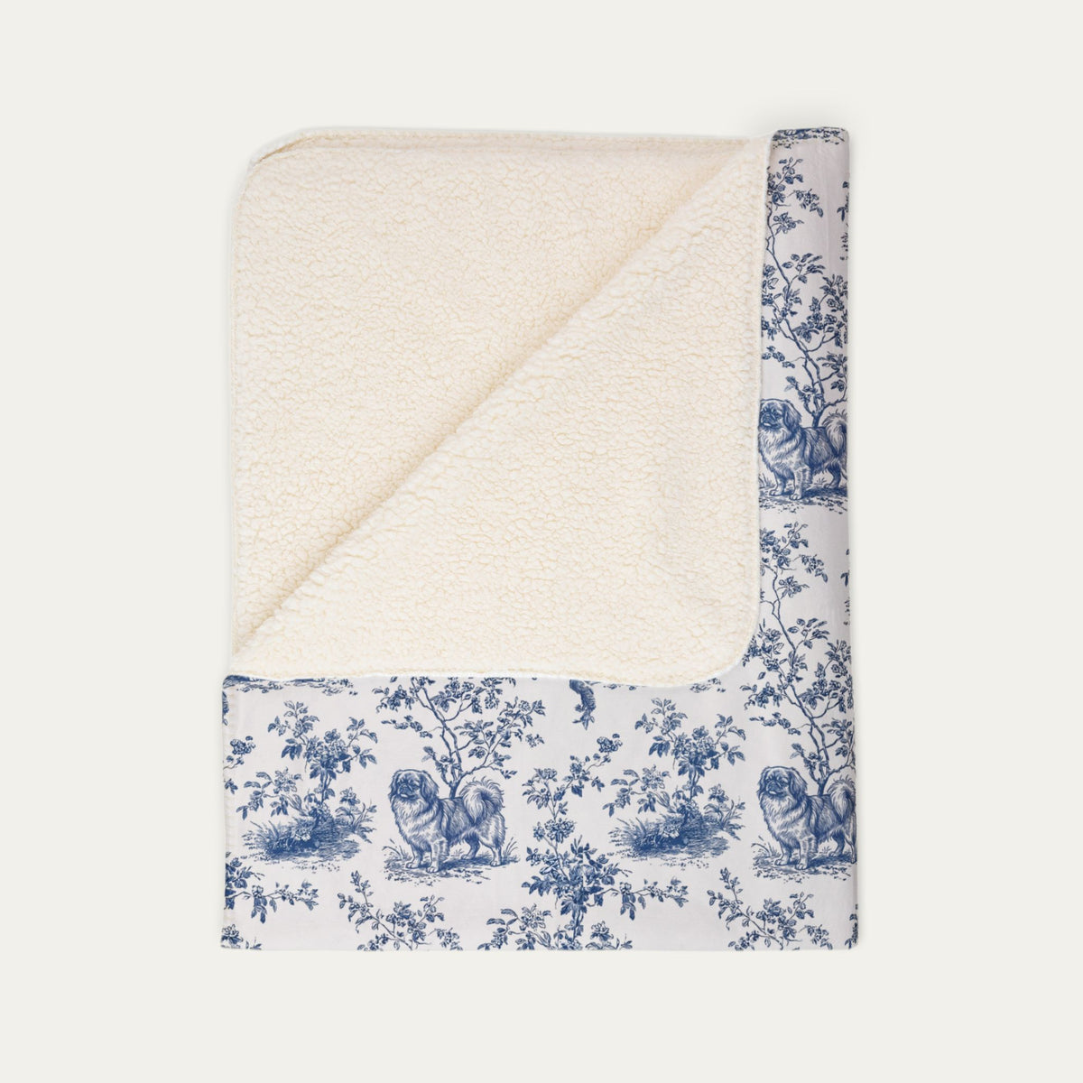 Pekingese Toile De Jouy Fleece Blanket