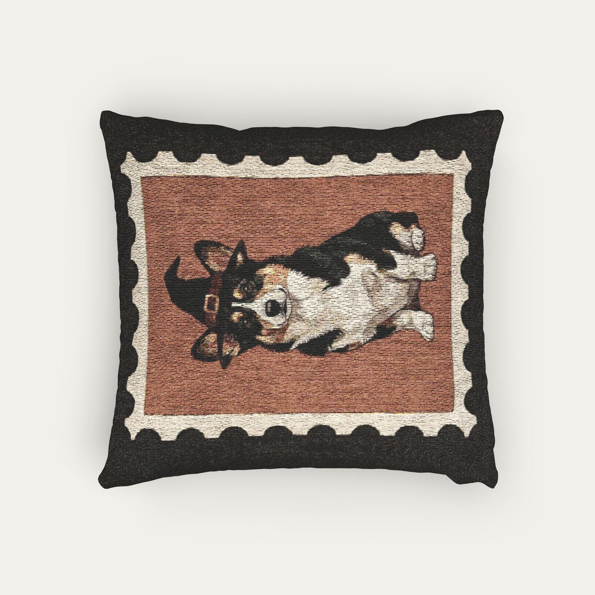 Corgi tri color  Halloween Woven Pillow