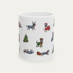 Australian Cattle Blue Christmas Mug