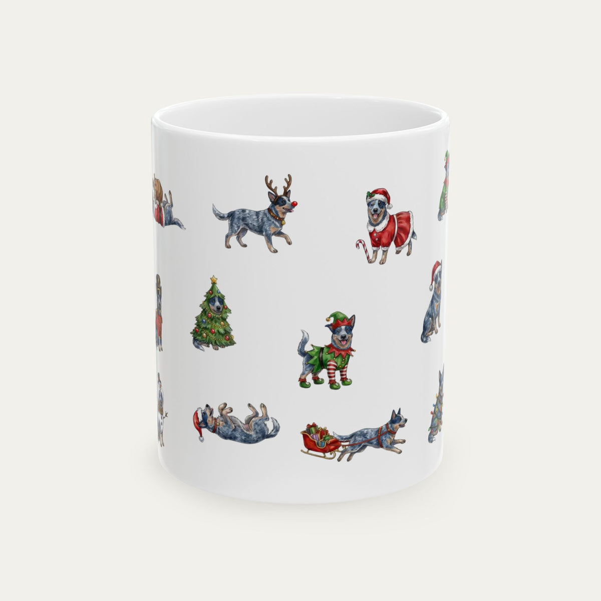 Australian Cattle Blue Christmas Mug