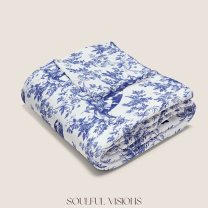 Bloodhound French Toile De Jouy Blanket