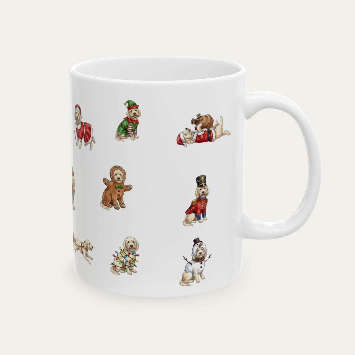 Goldendoodle Cream Christmas Mug