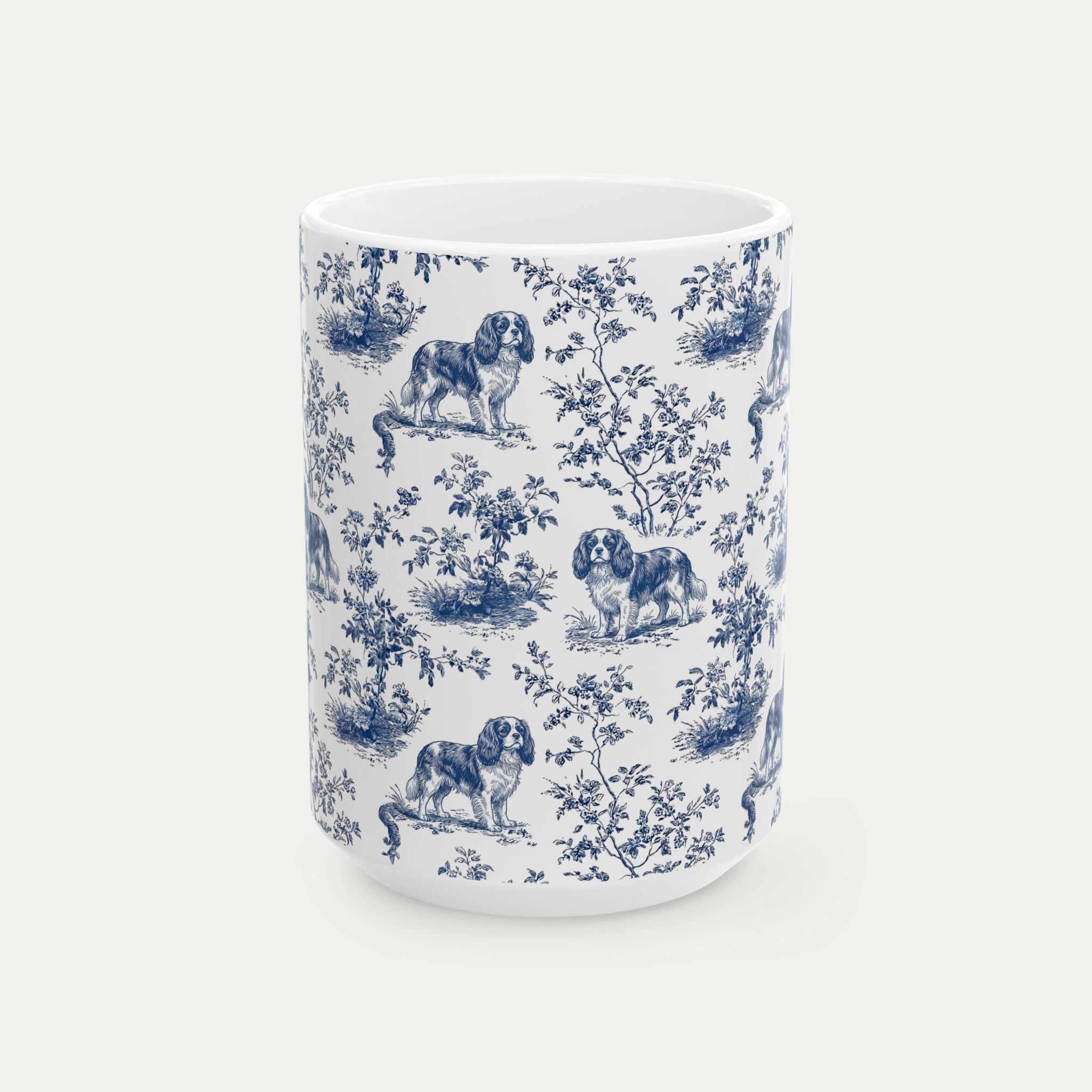 Cavalier Spaniel Blue Toile Mug
