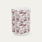 Husky Burgundy Toile Mug