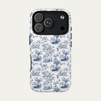Persian Cat Blue Toile Phone case