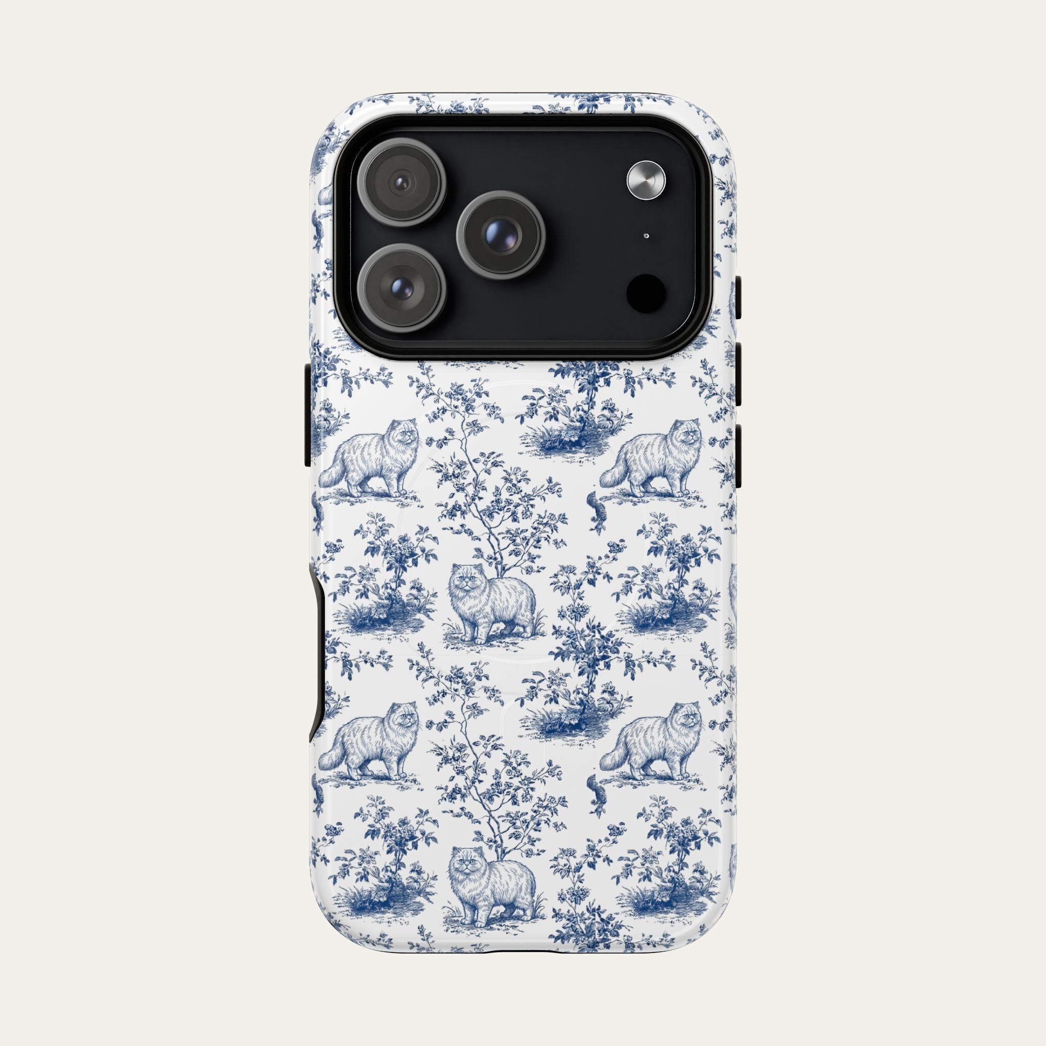 Persian Cat Blue Toile Phone case
