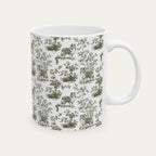 Shetland Sheepdog Sage Green Toile Mug