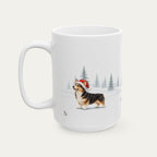 Custom Corgi Tri color Christmas Santa Hat Mug