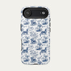 Dachshund Shorthaired Blue Toile Phone case