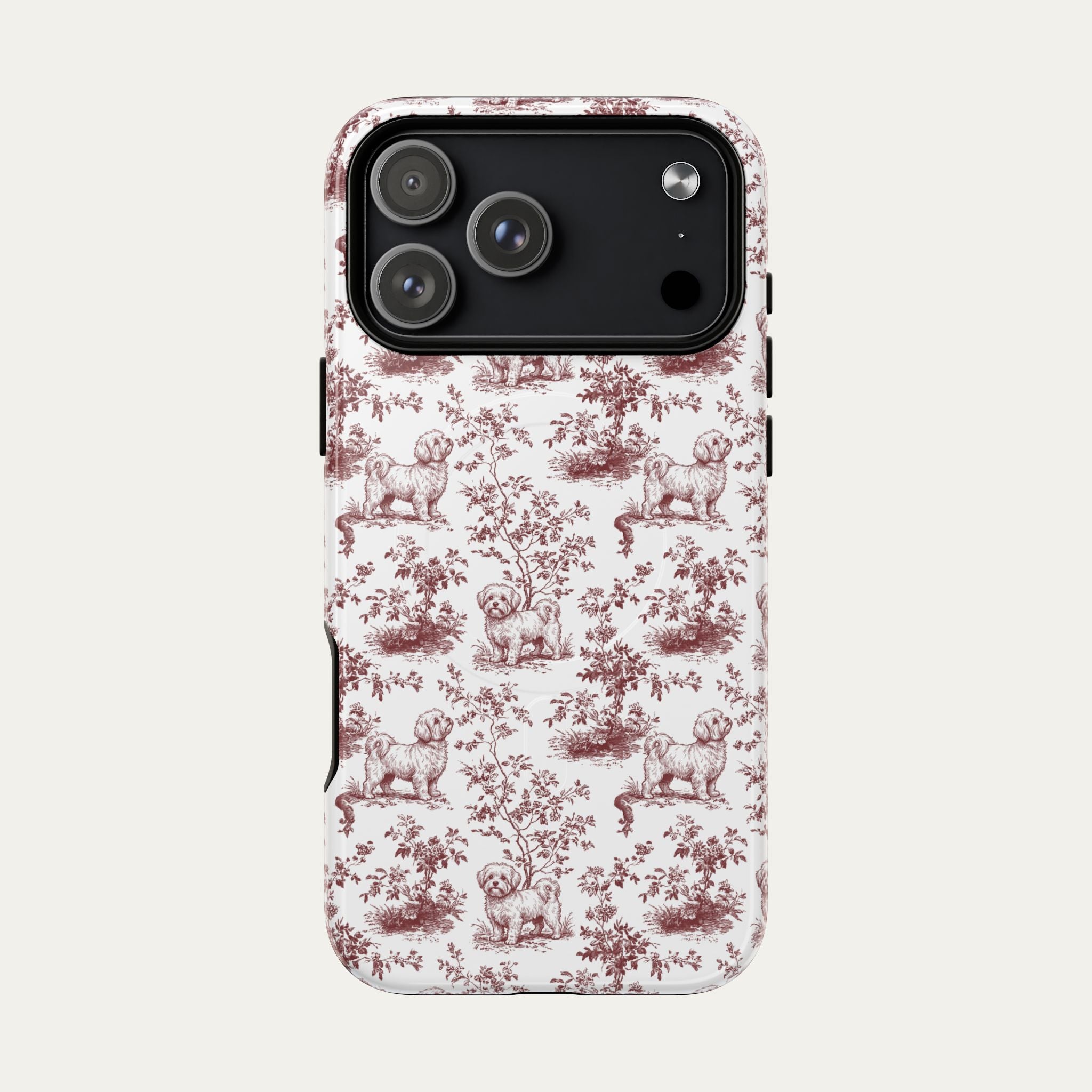 Maltese Burgundy Toile phone Case