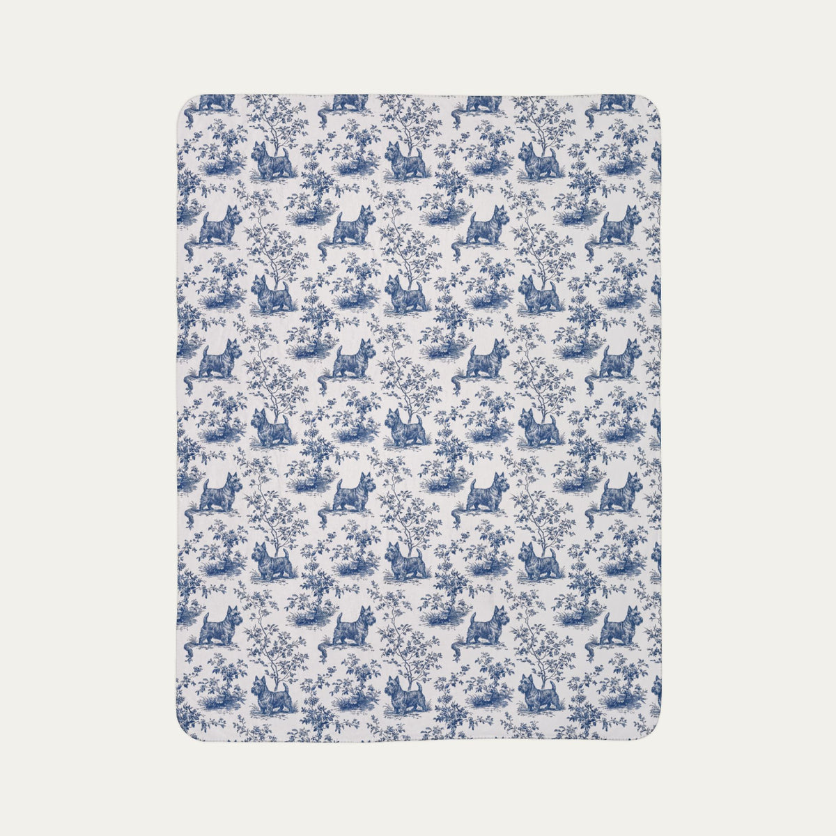 Scottish Terrier Toile De Jouy Fleece Blanket